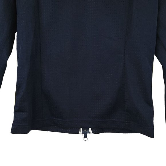 Nike Hooded Mesh Full Zip Athletic Track Jacket Size S Navy Blue White Yellow - Picture 14 of 16